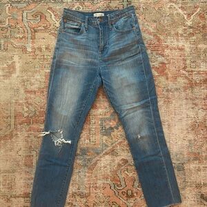 Distressed Blue Jeans